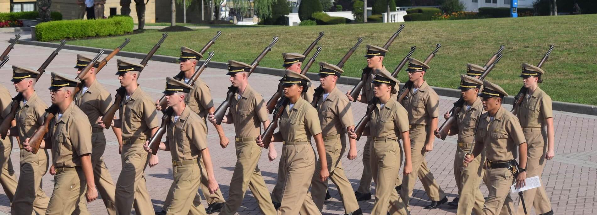Cadets marching in formation