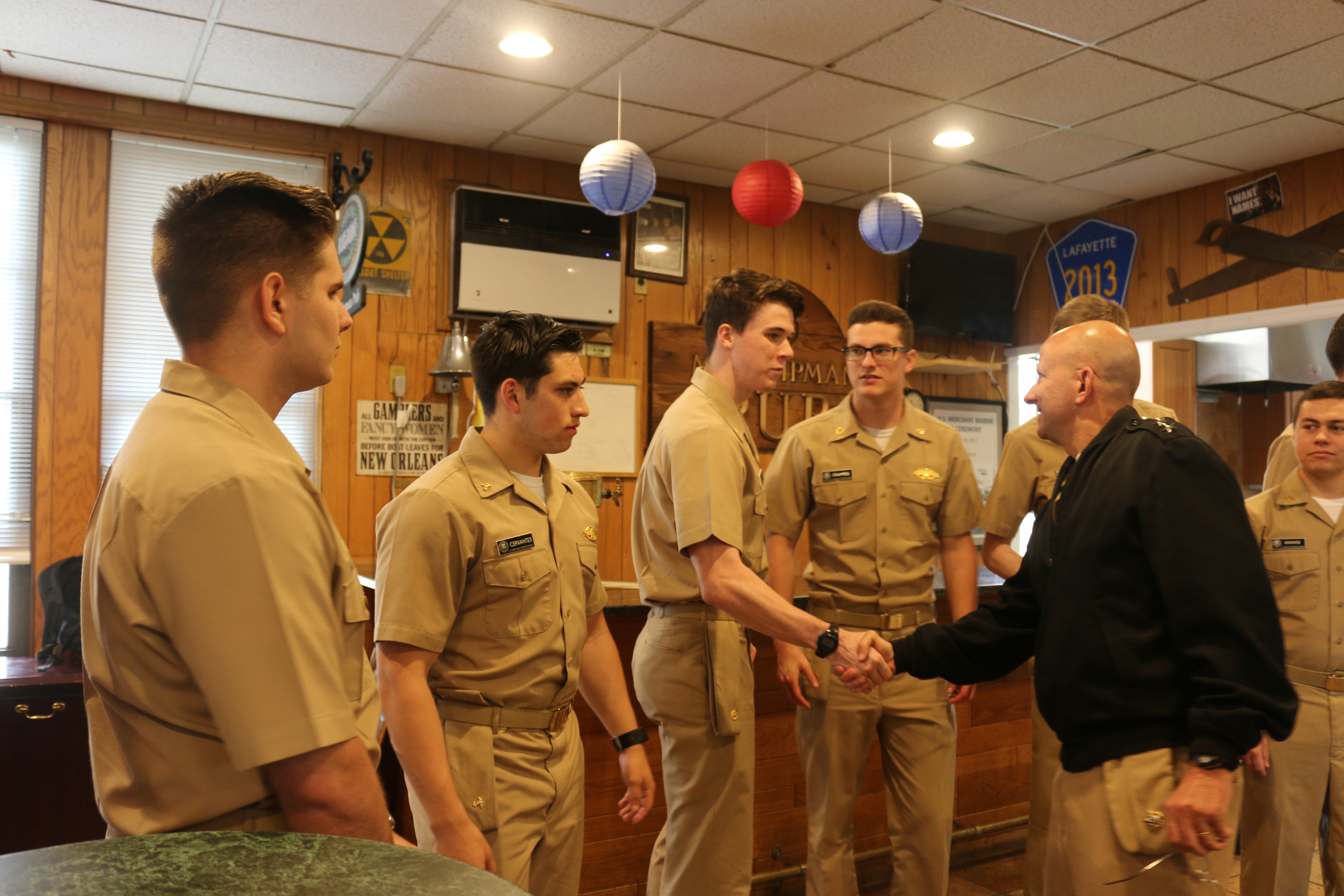 RADM Sharp and midshipmen discuss Sea Year and Academy Life