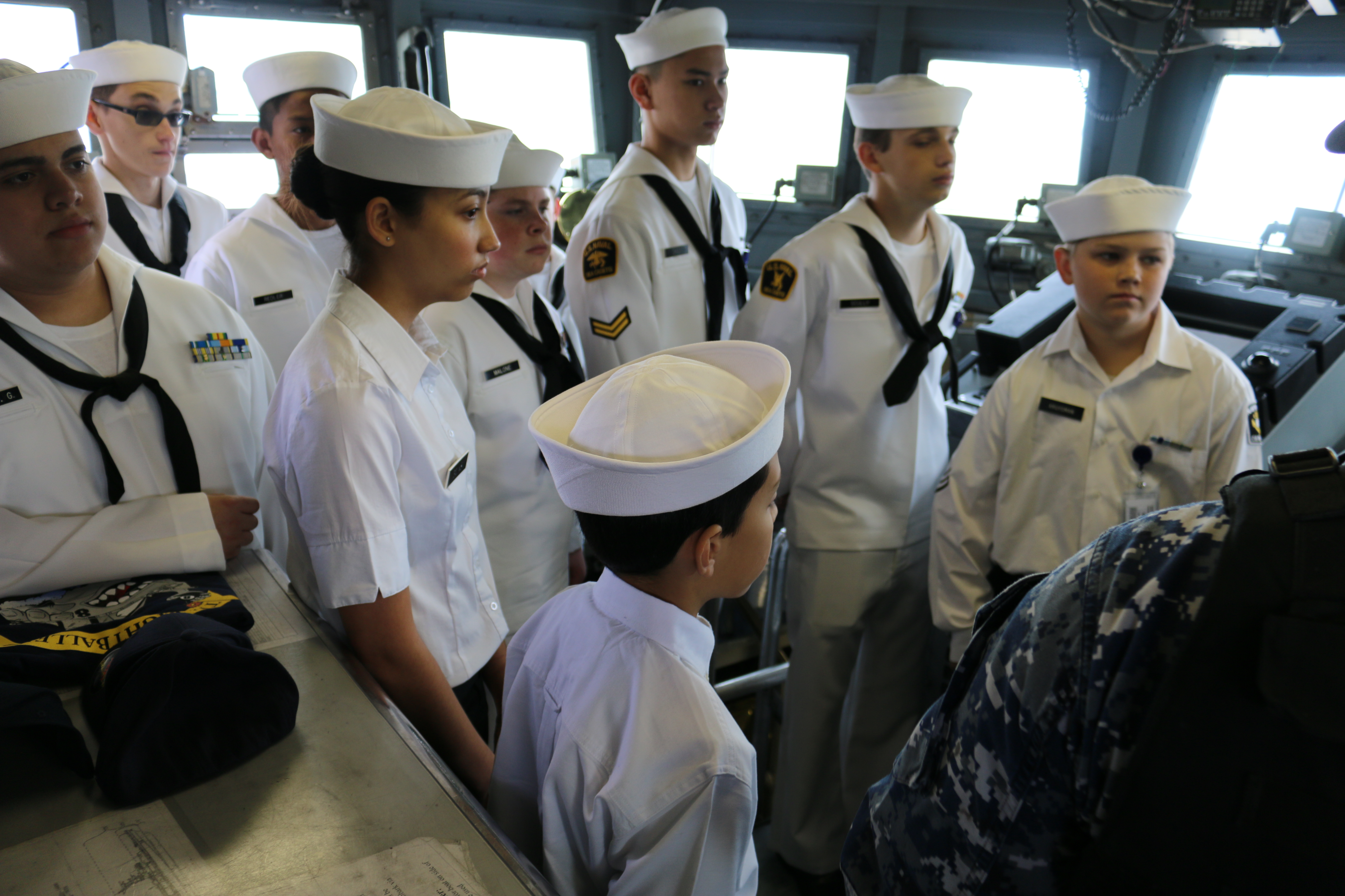 US Naval Sea Cadets (CPL Kyle Carpenter Division) in the pilothouse 