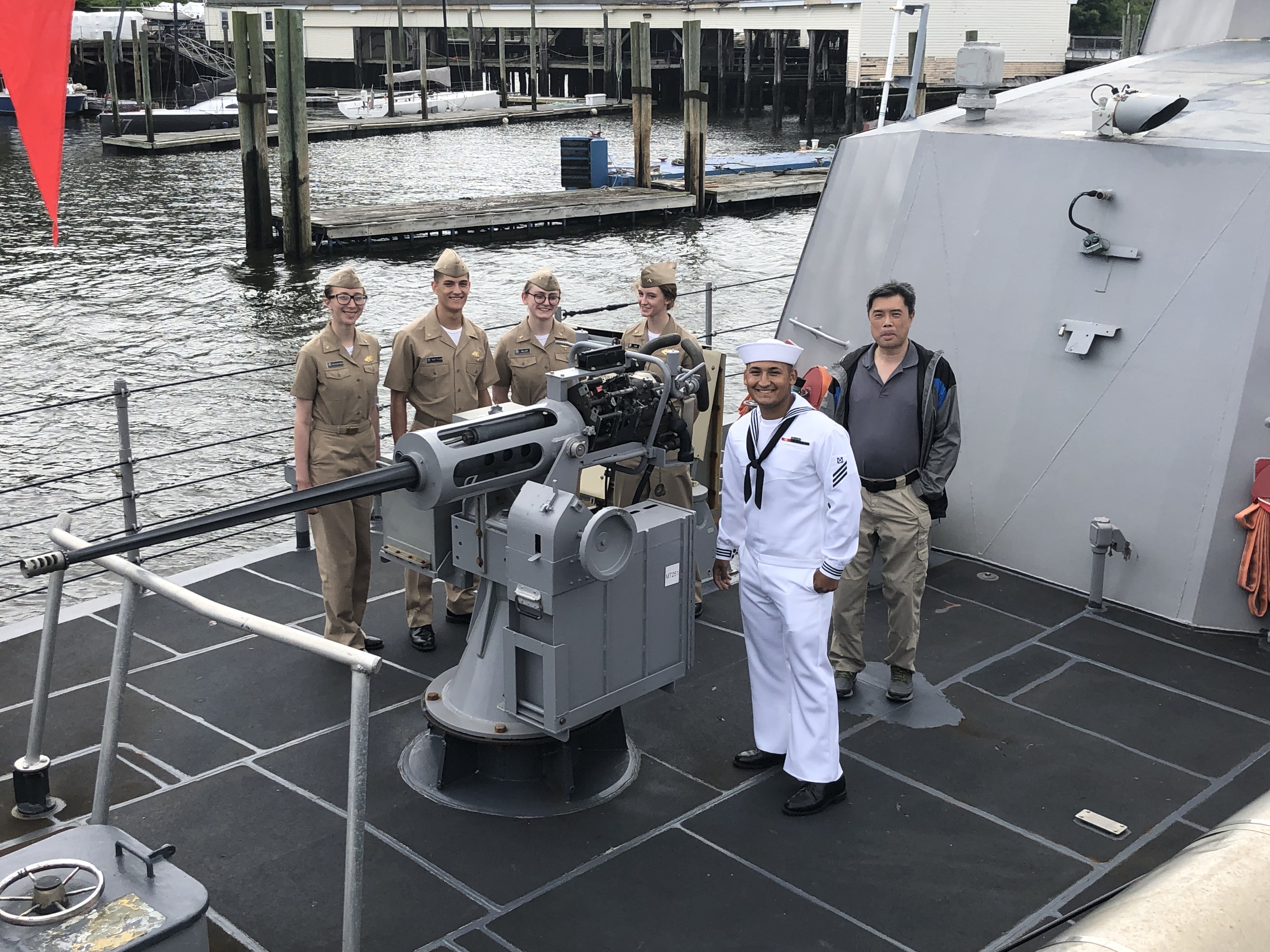 RDML Dunlap greets USS Tornado Crew