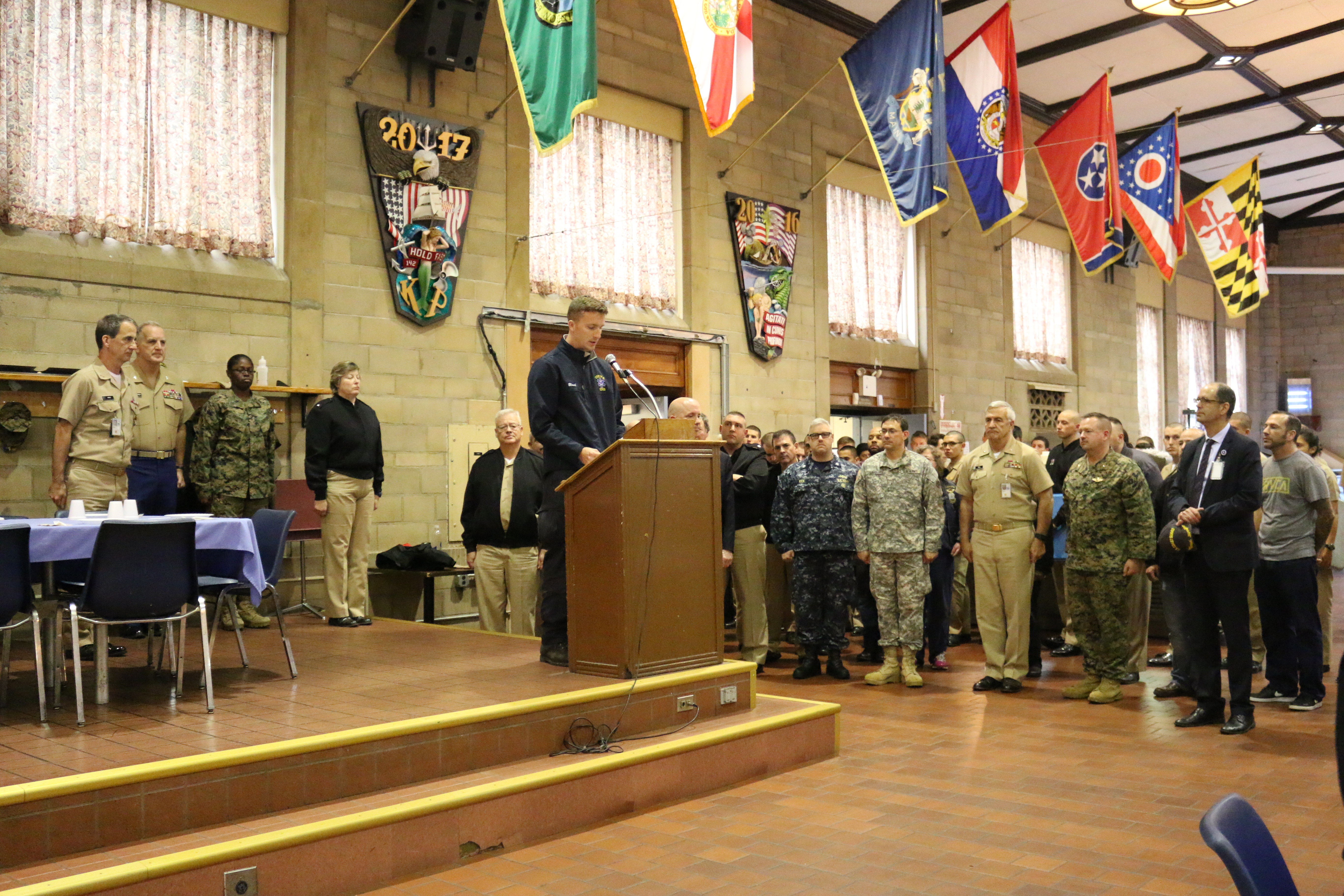 Regimental Commander Cory Durkin reads Presidential Proclamation