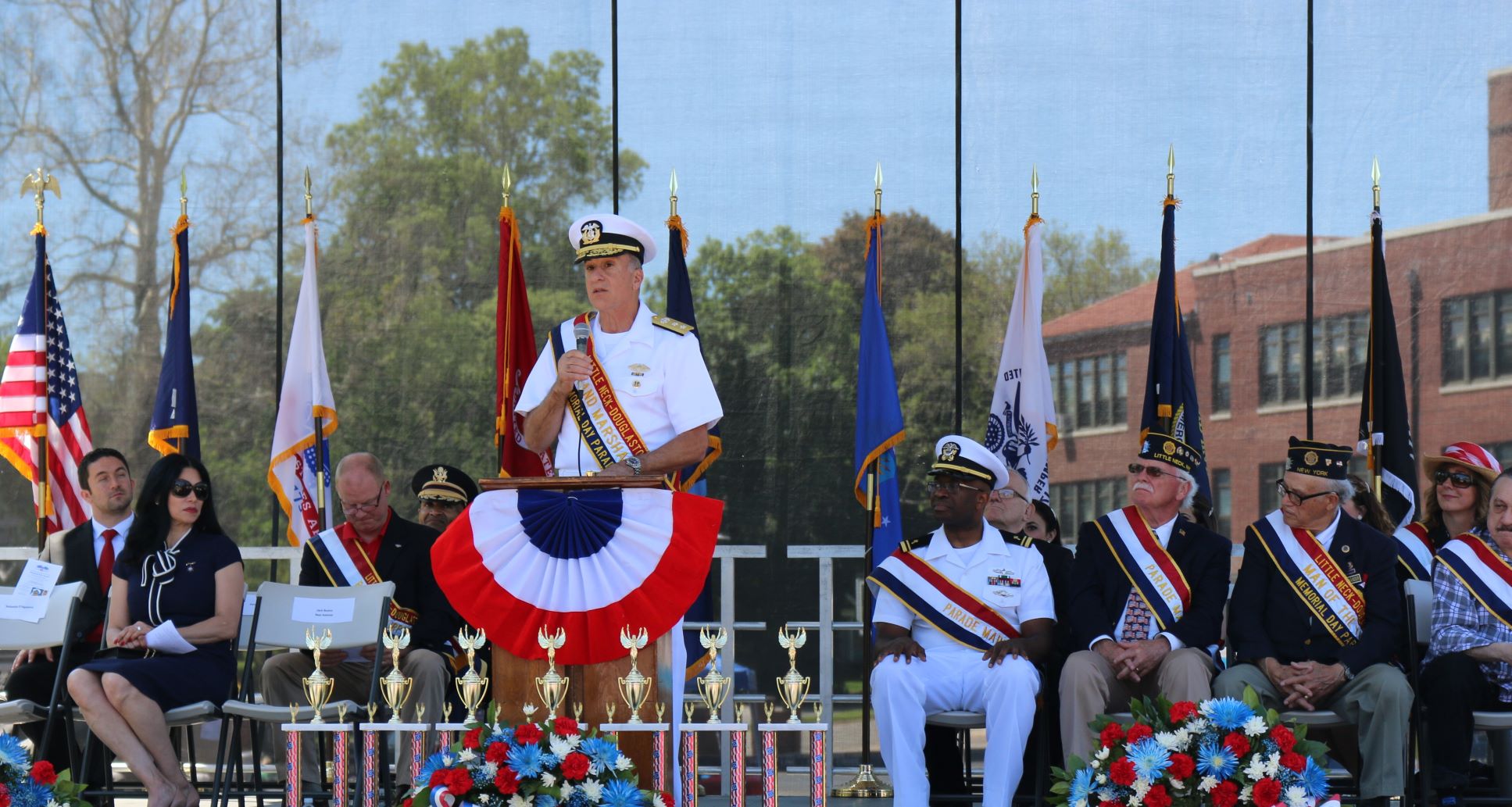 RADM Buono opens the Memorial Day observances of the Little Neck - Douglaston Memorial Day Parade