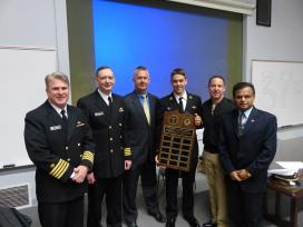 Left to Right: Captain Palmer, Captain Sembler, Don Howett, MIDN Hoffman, Captain Ackerman, Dr. Kumar