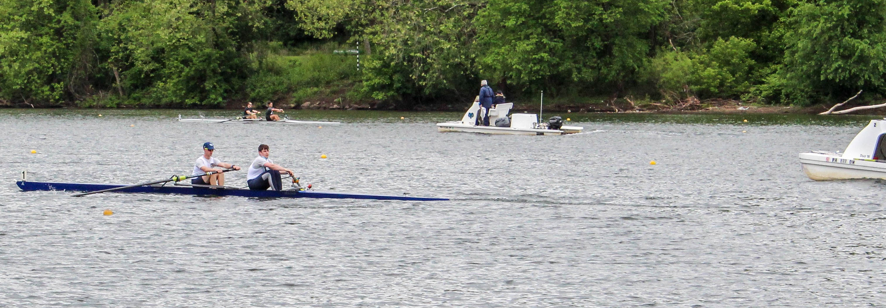 L-R Matthew Williams '23 and Ethan Margot '23 competing in the Men's Pair eventL-R