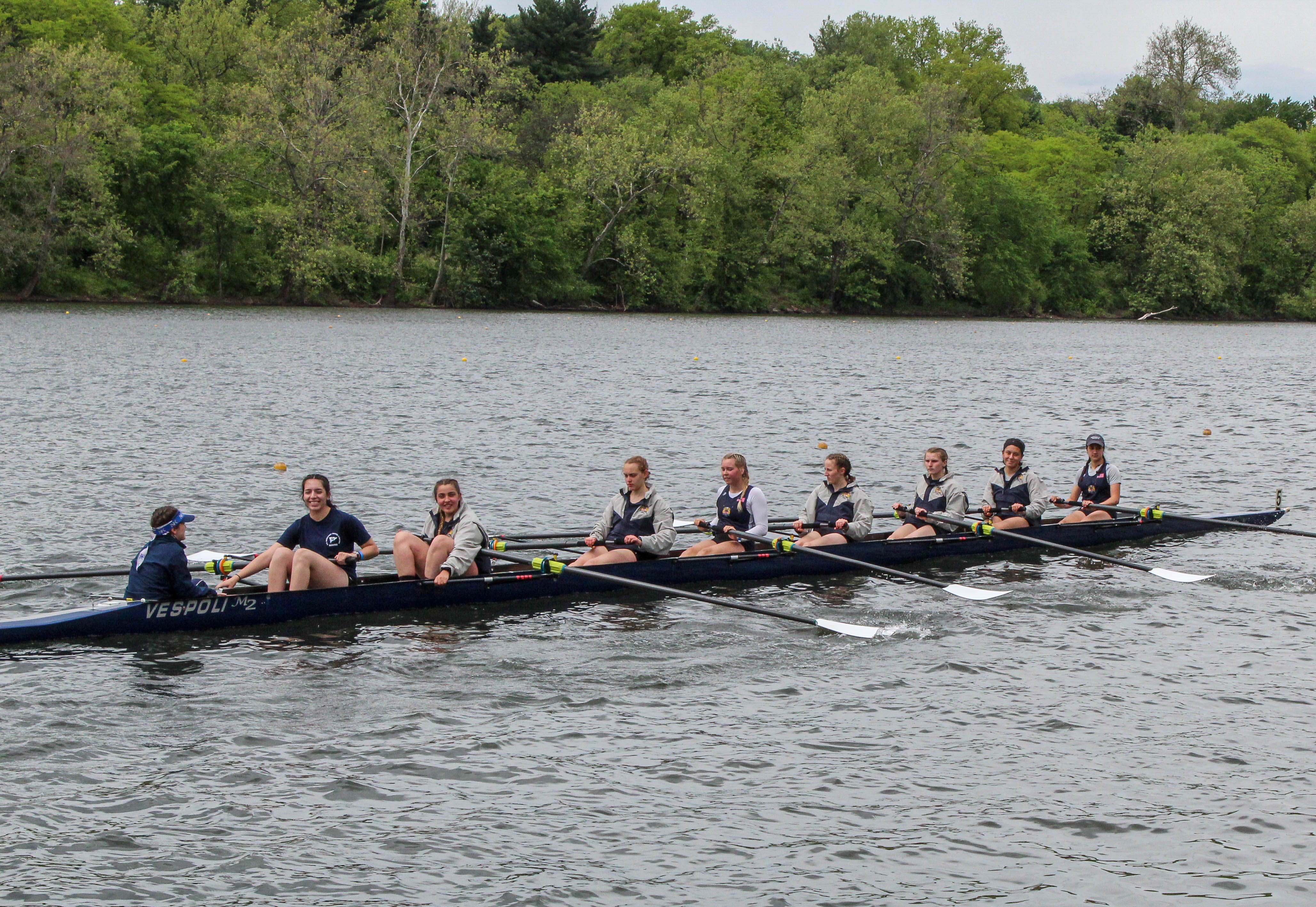 Women's Eight launching in preparation for their competition