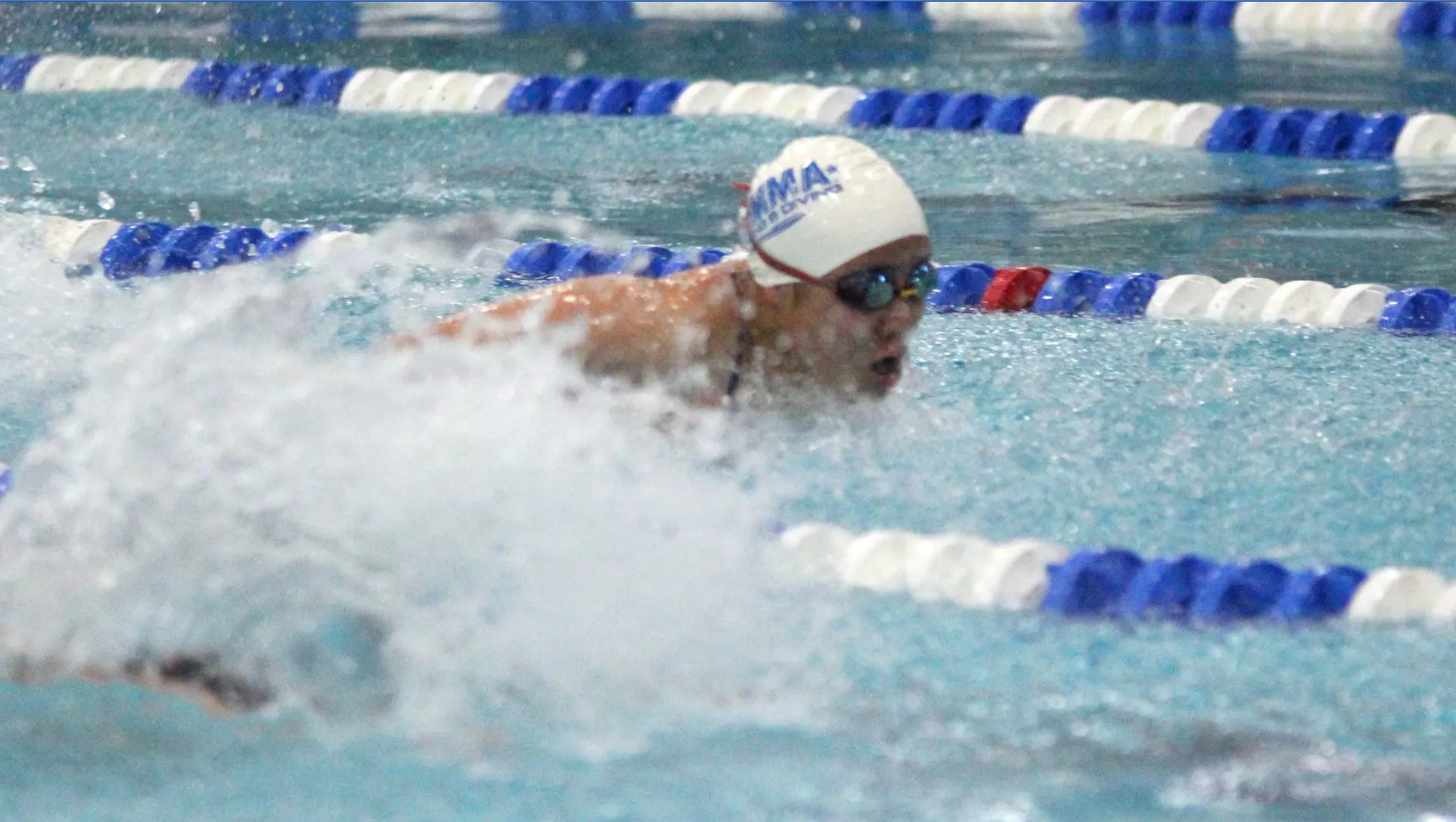 USMMA swimmer swimming laps.