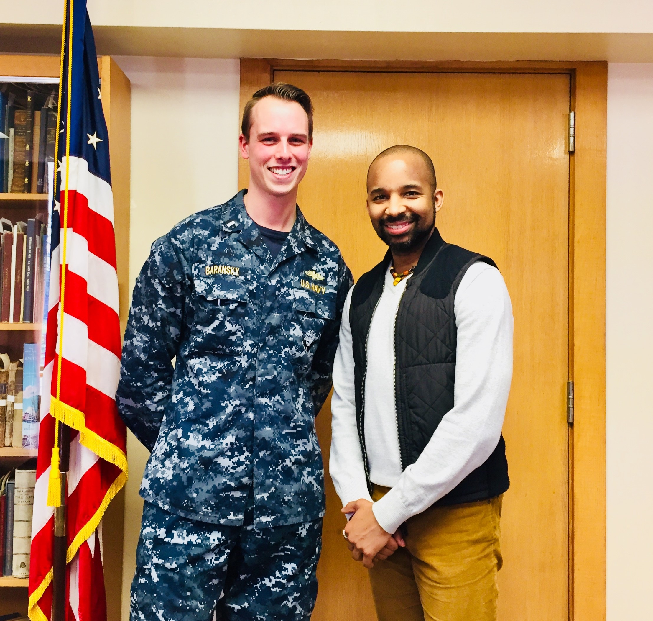 LT Baransky with Presenter, Antuan Raimone, Supporting Male Survivors