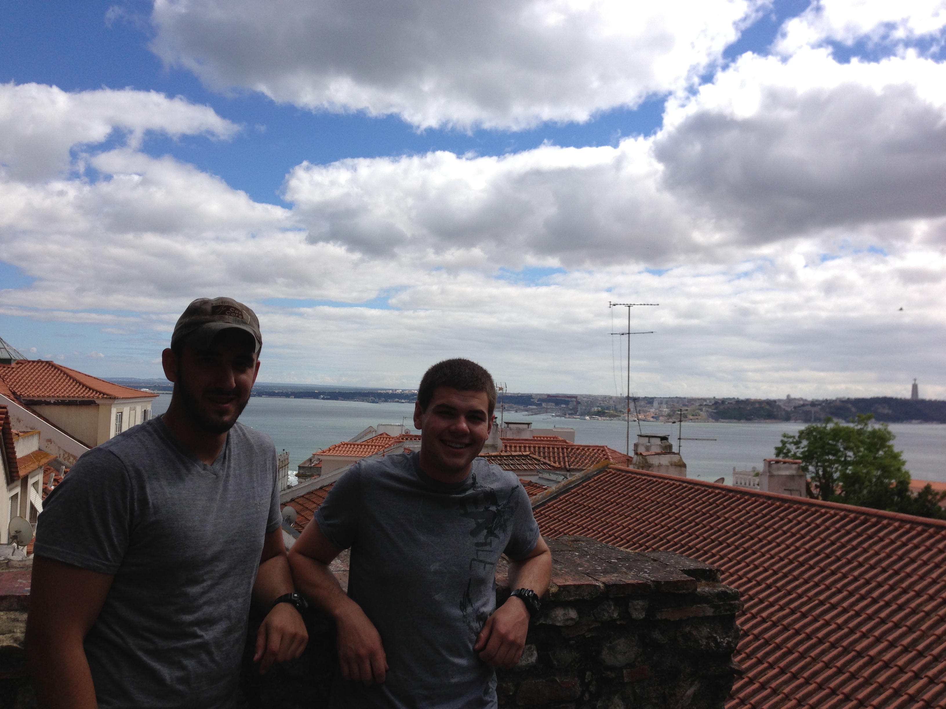 Collin Henton and Antonio Mistron Midshipmen, 2/C.  USS Mount Whitney in Lisbon Portugal