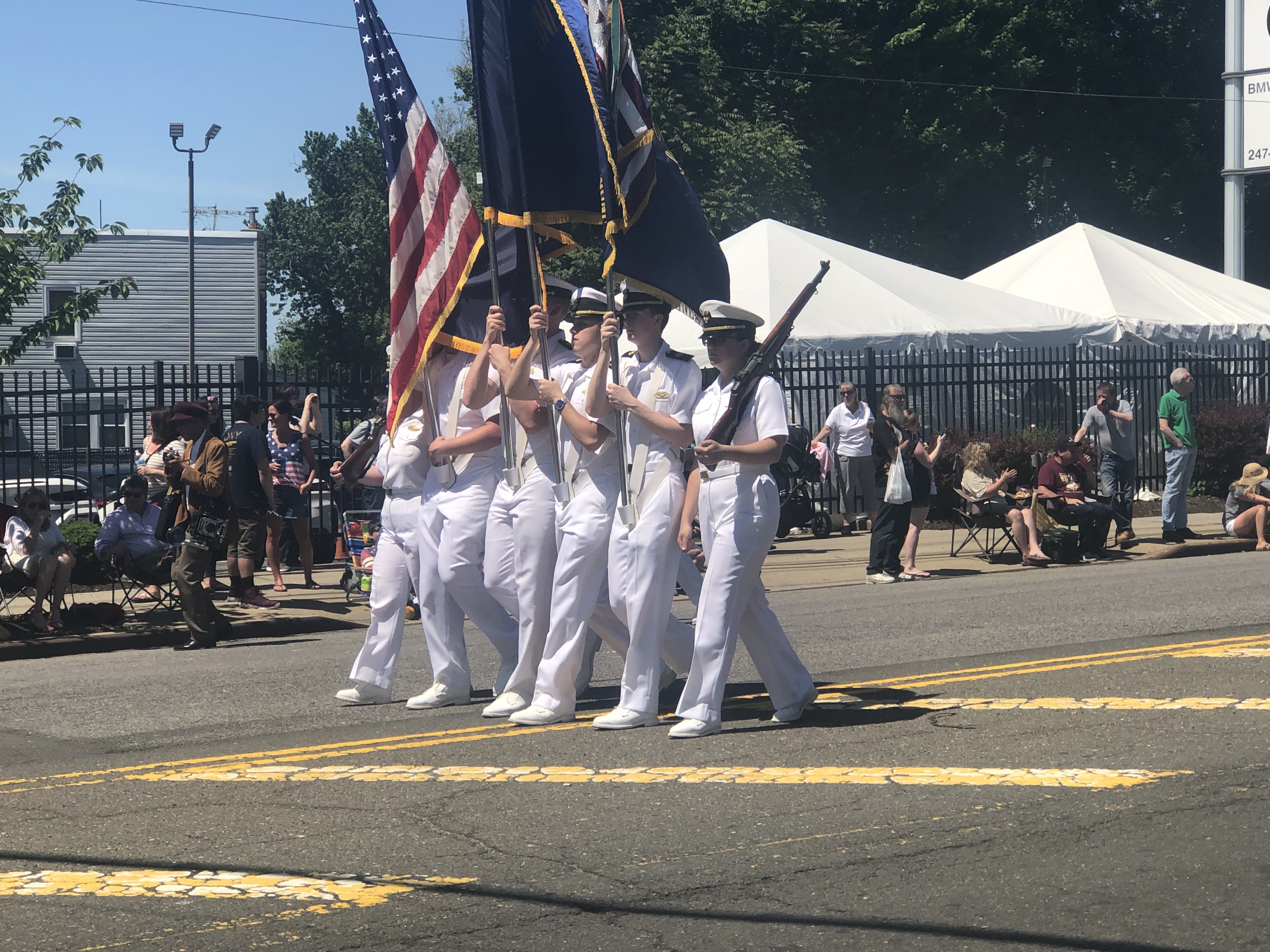 Regiment marching in the Little Neck-Douglaston Memorial Day Parade