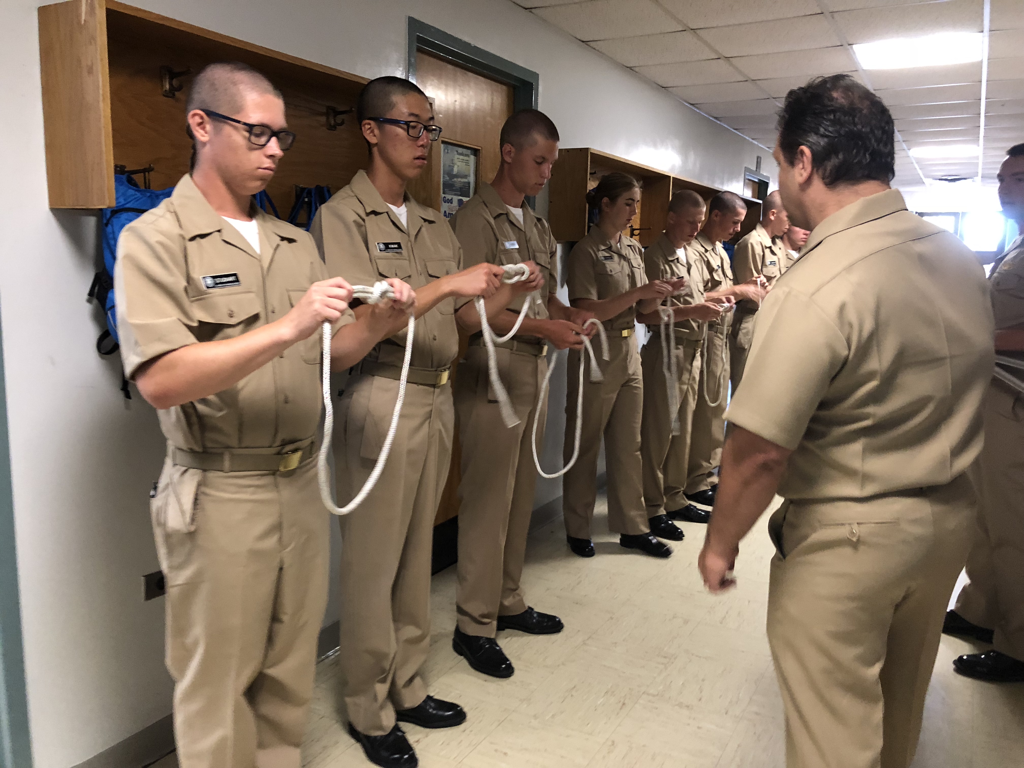 Knot tying before simulation exercises