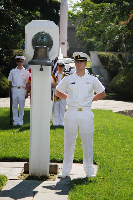 Midshipmen standby at bell