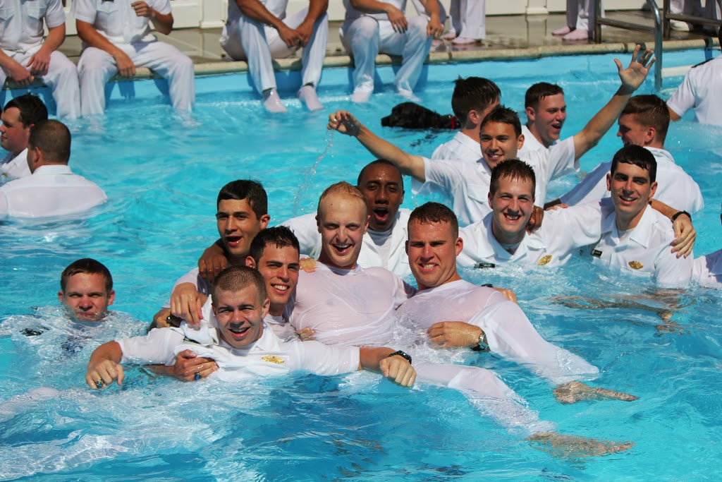 Midshipmen enjoy pool with classmates