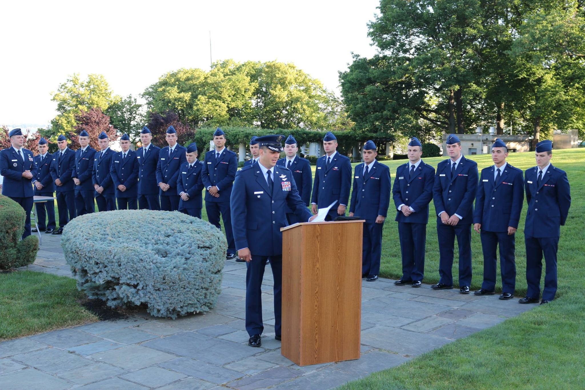 Eighteen midshipmen were commissioned as Officers in the U.S. Air Force