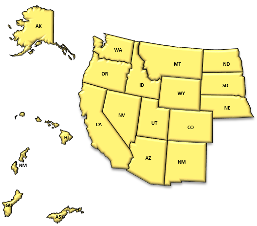 Map of the west U.S.