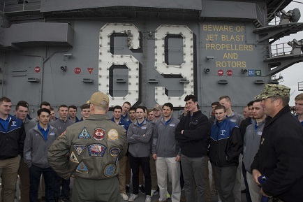 Midshipman Lacrosse players vist the U.S.S. Eisenhower