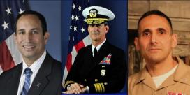 Deputy Maritime Administrator, Michael J. Rodriguez ’79, Rear Adm. James A. Helis, and Capt. David Sosa
