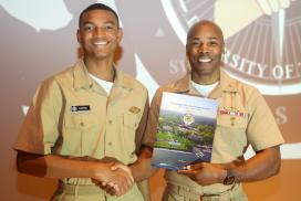 RDMLWalker accepts gift from the REgiment of Midshipmen