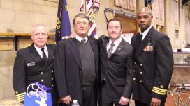 Left to Right: CAPT Bonnadona, Mr. Joseph La Reau, Mr. Adam La Reau, LT Ragin