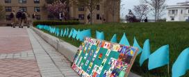 The Midshipmen Human Relations Officers’ Sexual Assault Awareness Month Display on Barney Square 