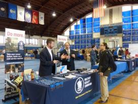 Midshipman Roshenda Josephs discussing one of many employment opportunities.