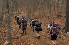 KP Eagles Scout Club hiking the trails if Harriman State Park