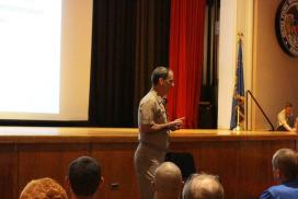 RADM Helis addresses prospective candidates and their families