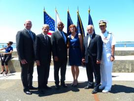 Acting Administrator Jaenichen, Congressman Israel, Secretary Foxx, Mrs. Helis, Congressman Bishop, RADM Helis 