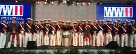 The USMMA Regimental Band on stage after the gala dinner.