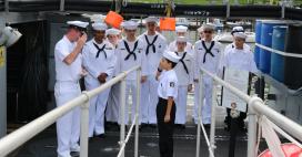 US Naval Sea Cadets request permission to board the USS Zephyr