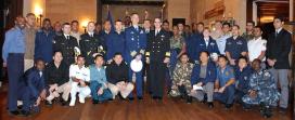 USCG Officers and International Officers with RADM Helis