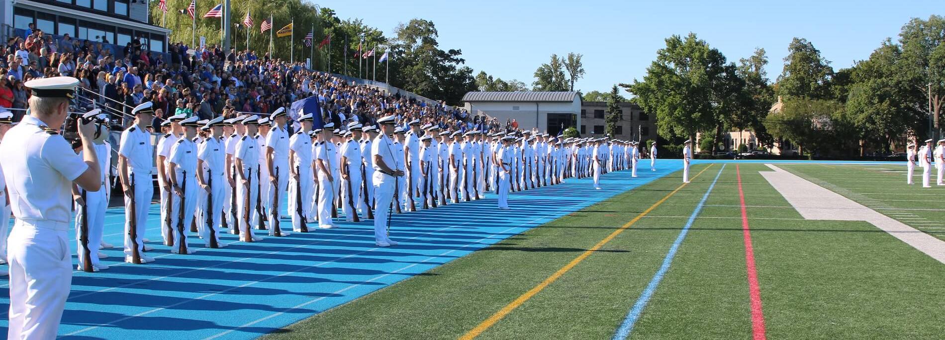 Cadets standing in formation